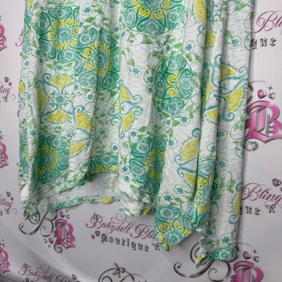 Fresh produce top asymmetrical fairy hem bottom paisley boho neon blue green - Picture 9 of 12